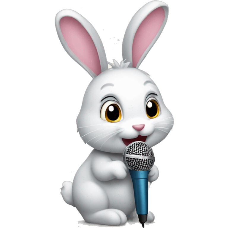 bunny with microphone  emoji