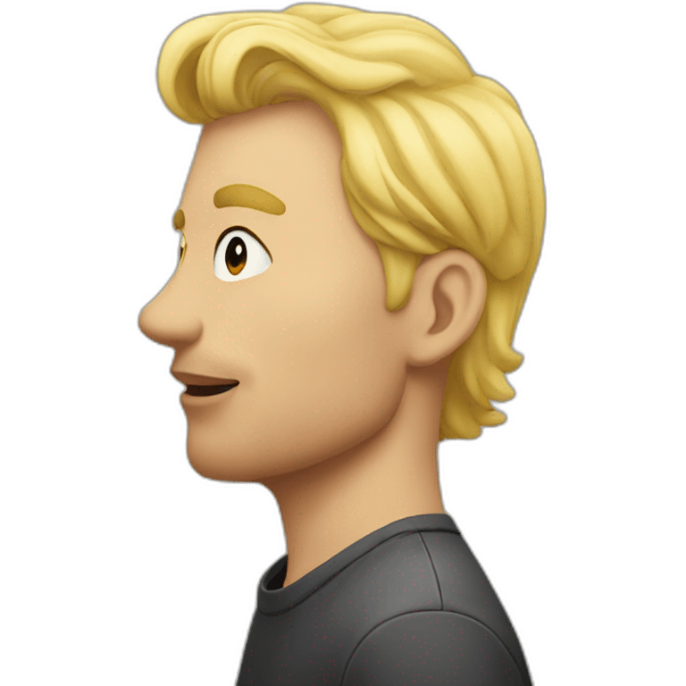 blonde man Air kiss emoji