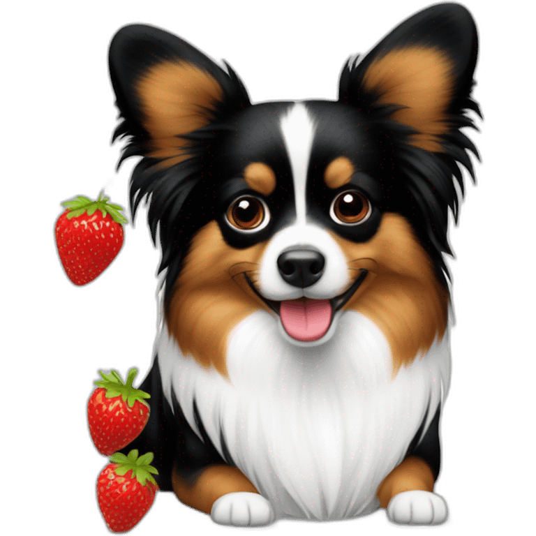 Papillon et fraises  emoji