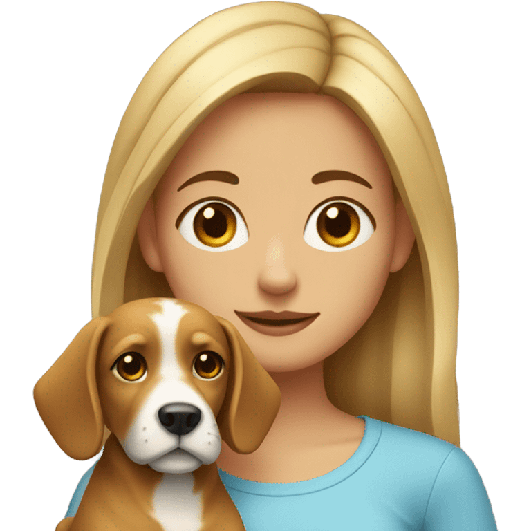 Girl whit dog emoji