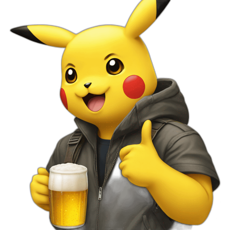 pikachu raver with 86-beer emoji