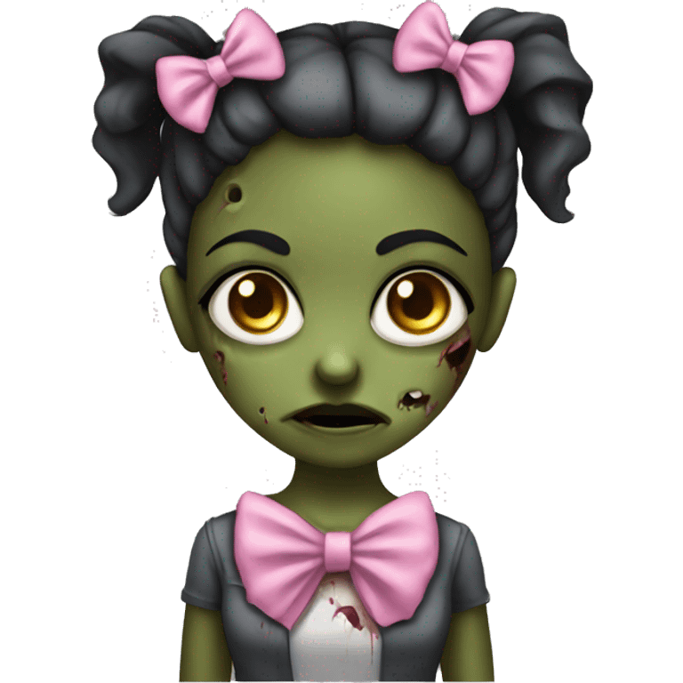 girl zombie wearing a pink bow emoji