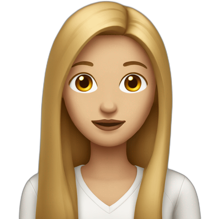 woman with very long light brown straigth hair emoji