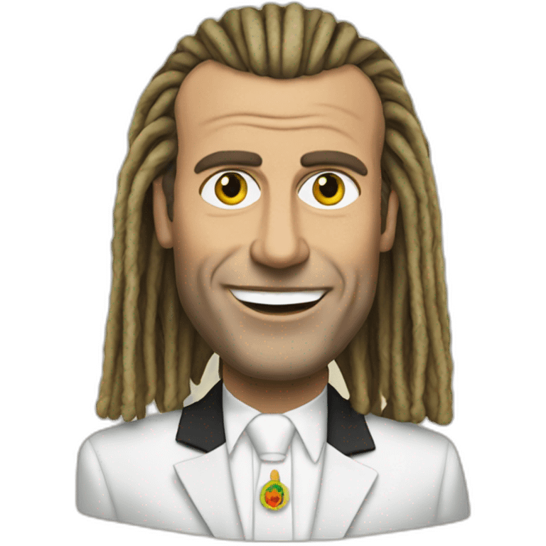 president macron with rasta cut emoji