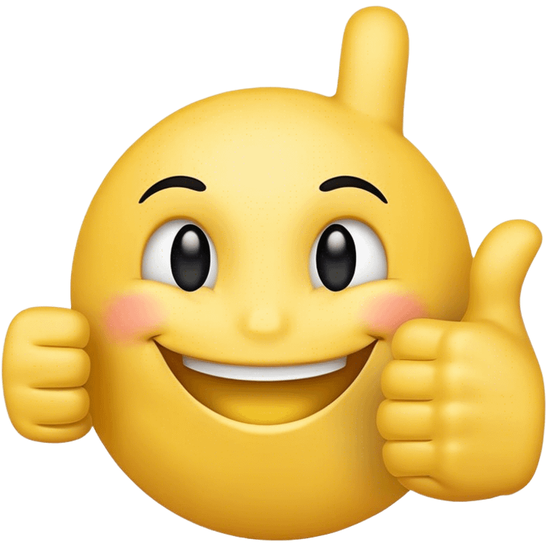 Thumbs up with a smiley face on it emoji