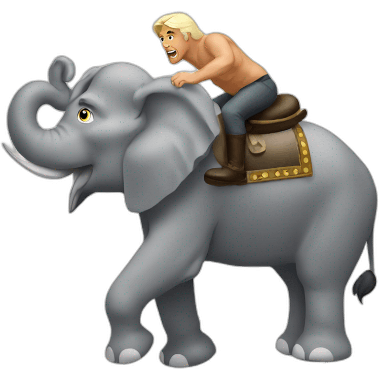 Rick flair riding an elephant emoji