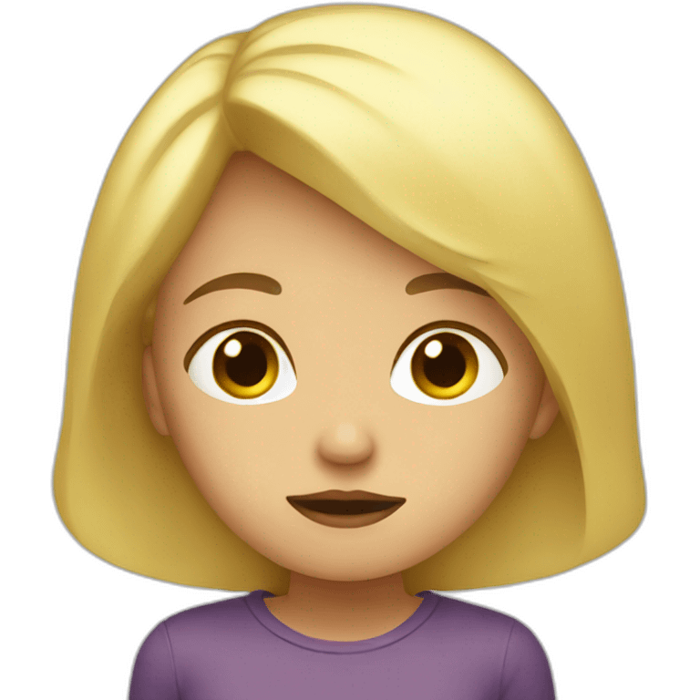 sad blonde looking up emoji