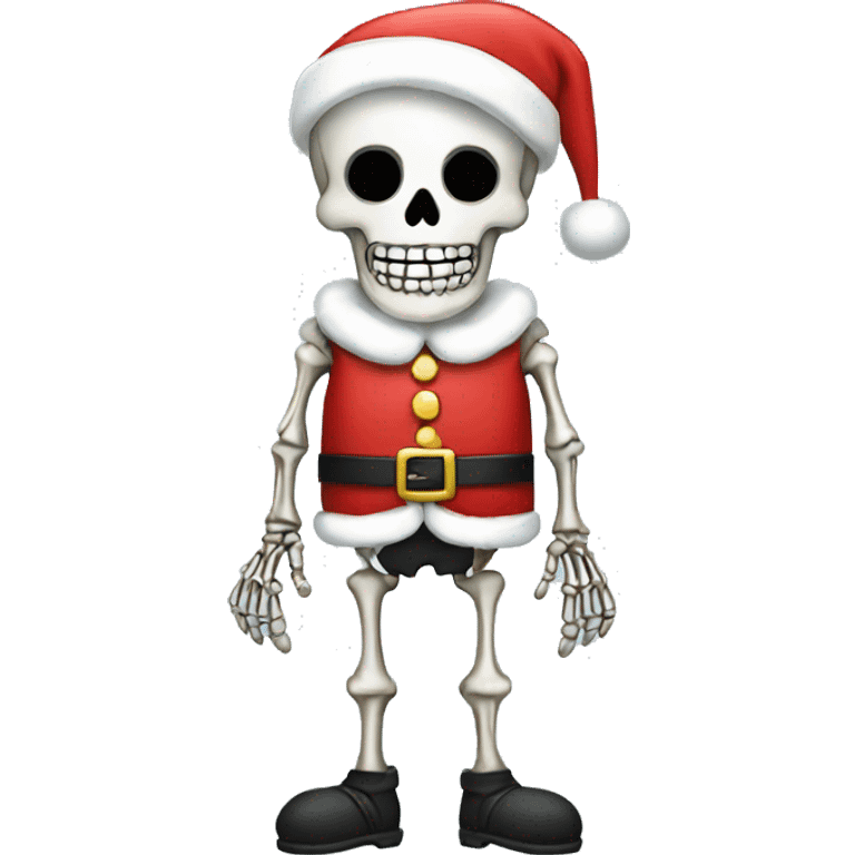 Skeleton in a Santa outfit  emoji