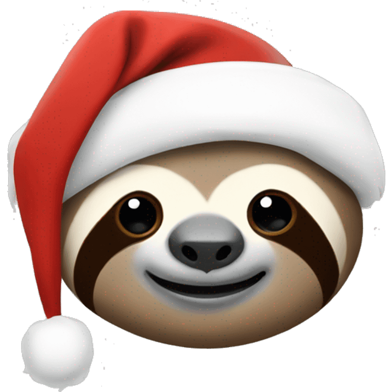 Sloth with christmas hat emoji