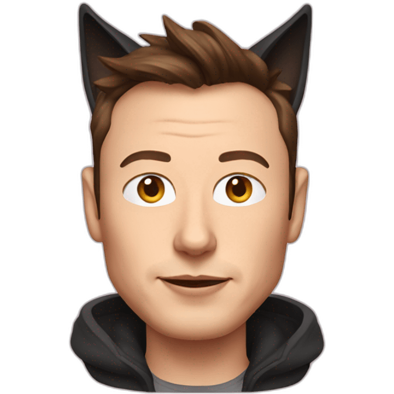 Elon musk with cat ears emoji