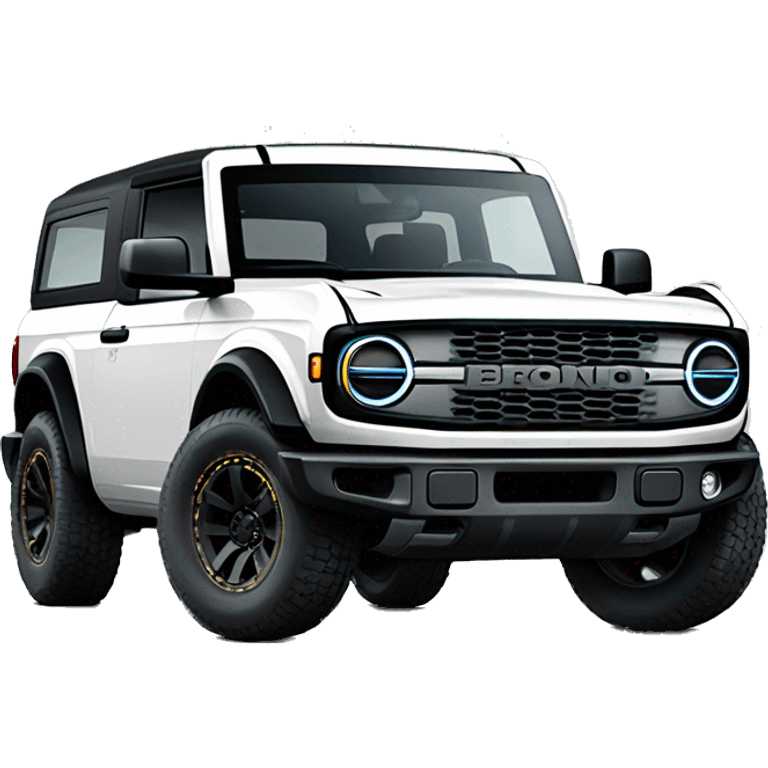 New White 4 door ford bronco with a black top  emoji