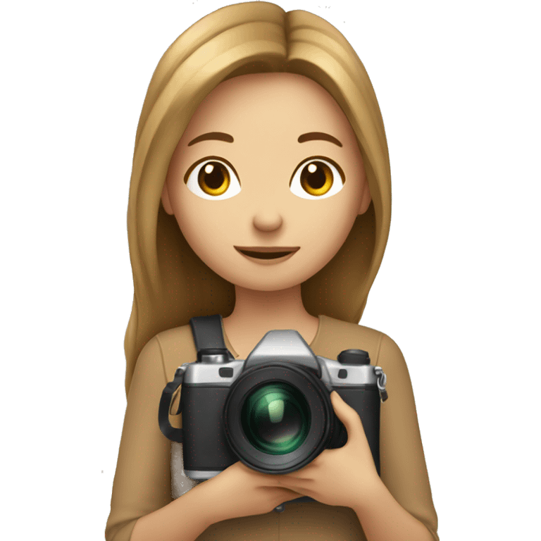 long light brown hair girl with camera emoji