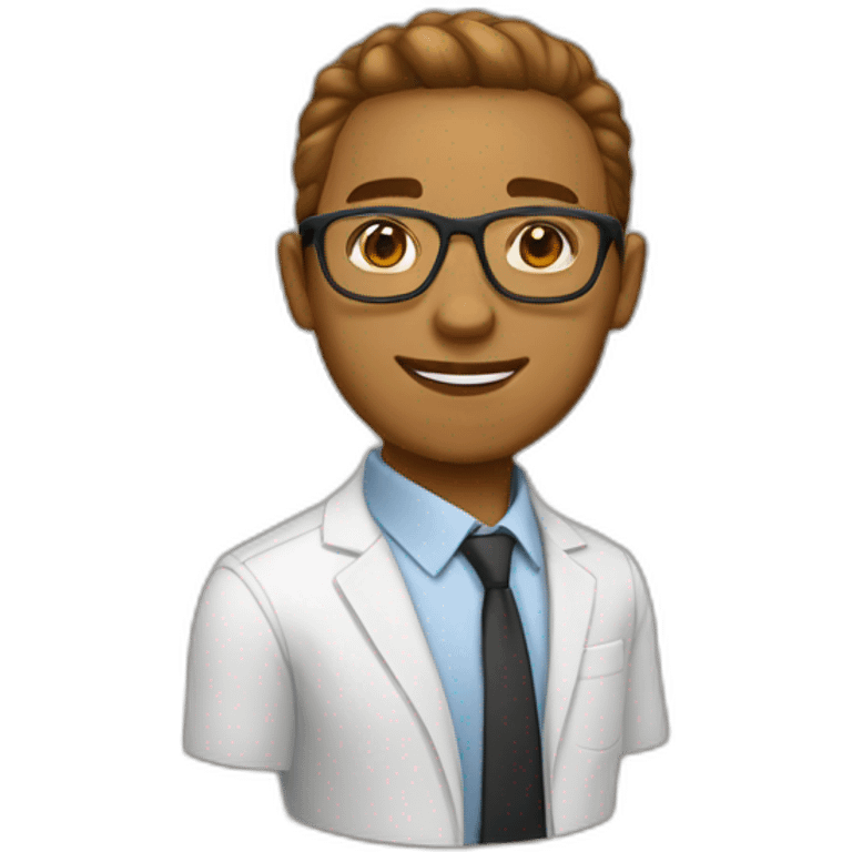 Light skin tone Programmer brown hairs with glasses emoji