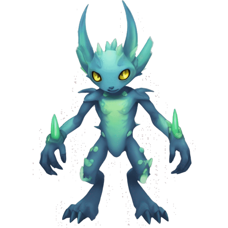 cute cool edgy ethereal alien punk Digimon-Fakemon-animal full body emoji