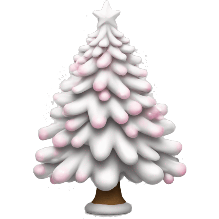 A white and pinl christmastree emoji