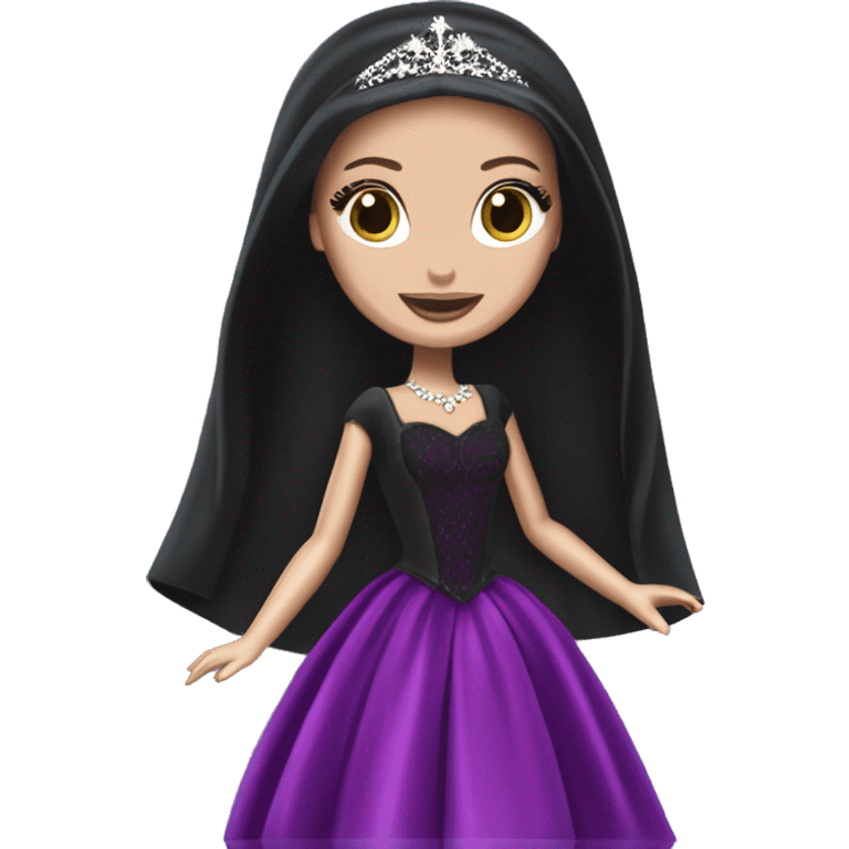 Principessa Barbie, teen Morticia Addams,cute,showing off, show full body,happily mourning accessories veil emoji