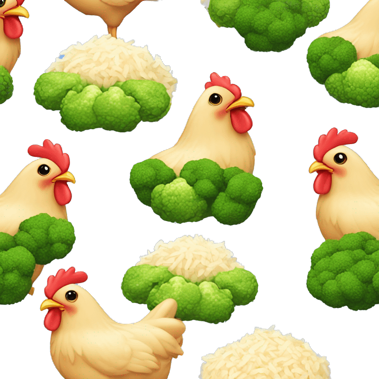 chicken, broccoli, and rice ￼ emoji