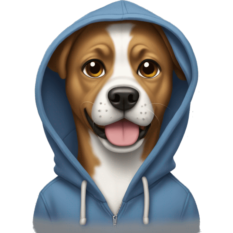 Dog wearing hoodie emoji