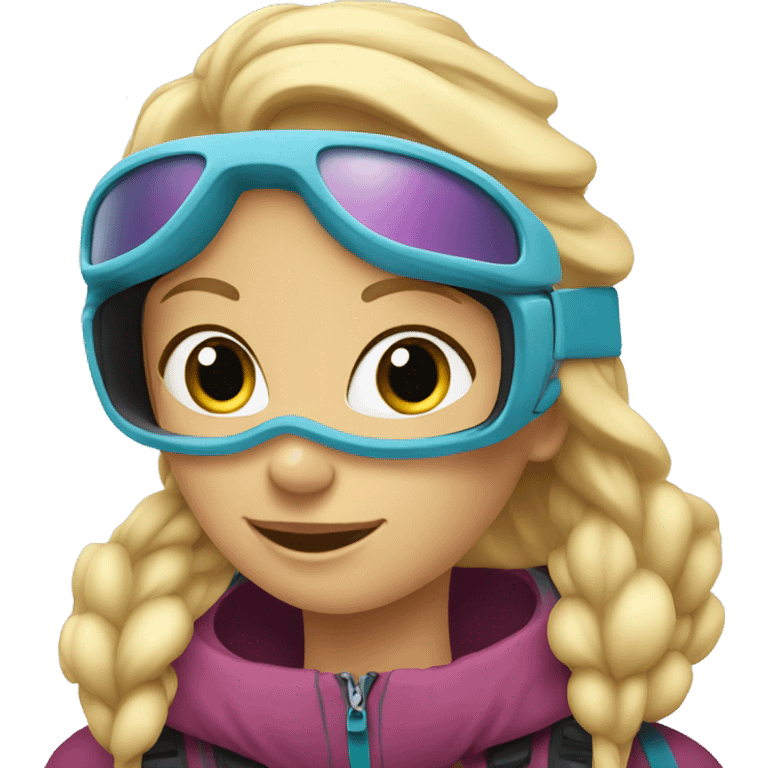 Blonde girls skiing emoji