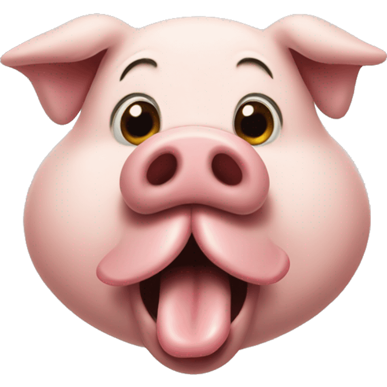 Pig with tongue out freaky emoji