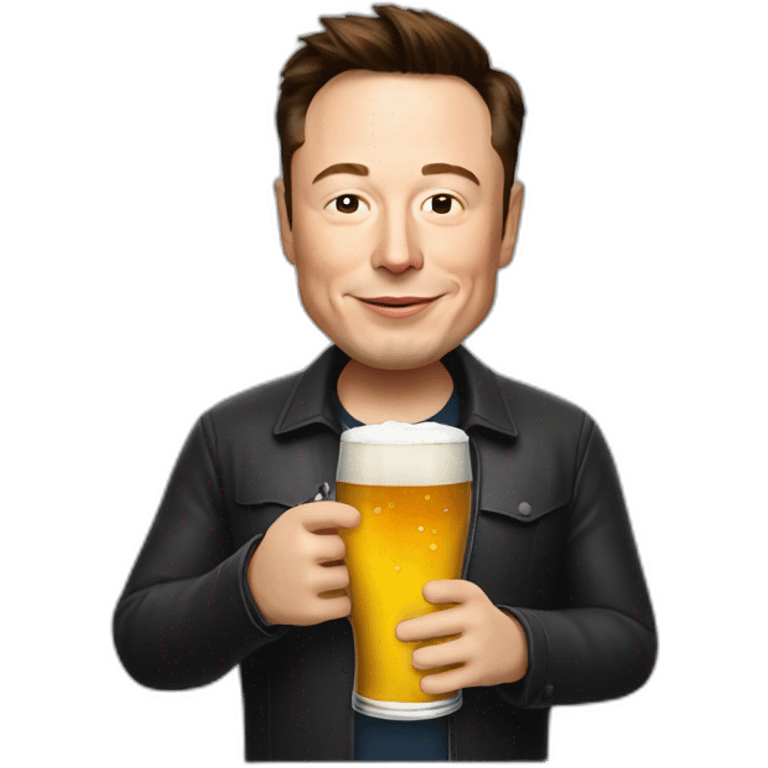 Elon Musk drink beer emoji