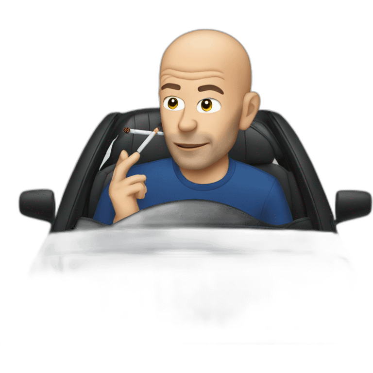 zidane smoking in his car emoji