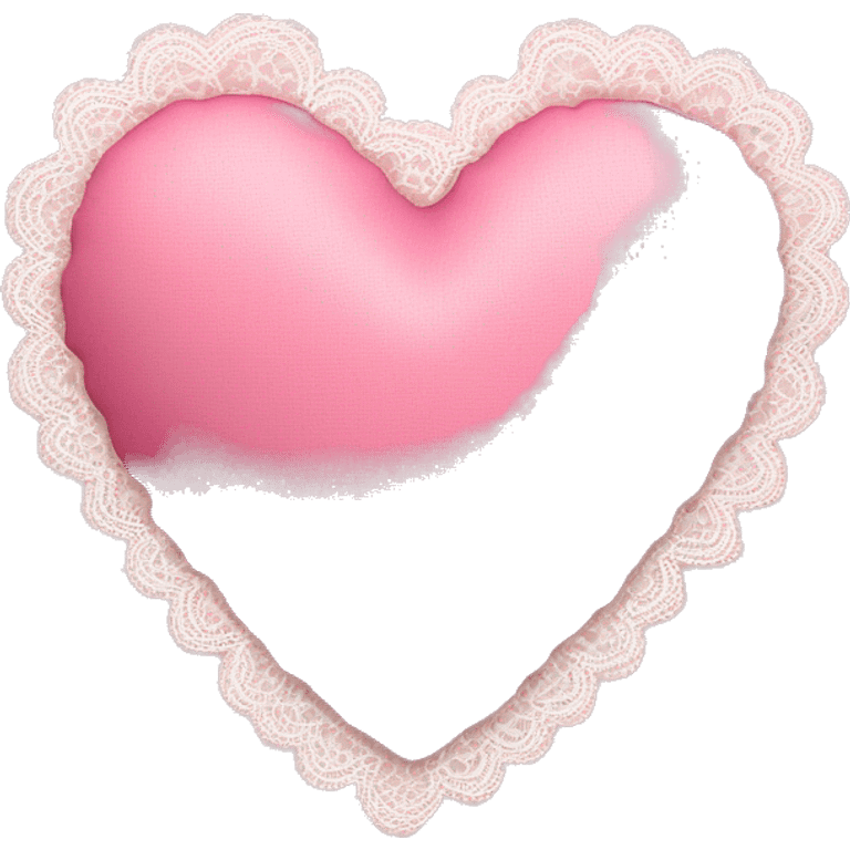 Pink heart with lace trim emoji