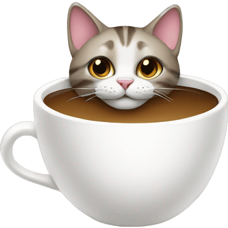 Cat whit coffee emoji