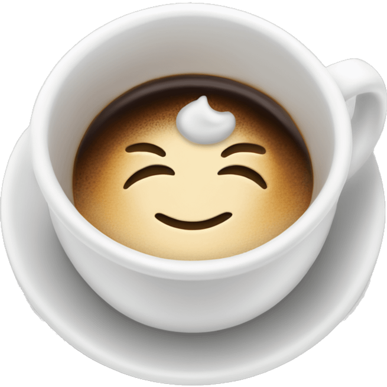 coffee americano in a white cup, clean emoji