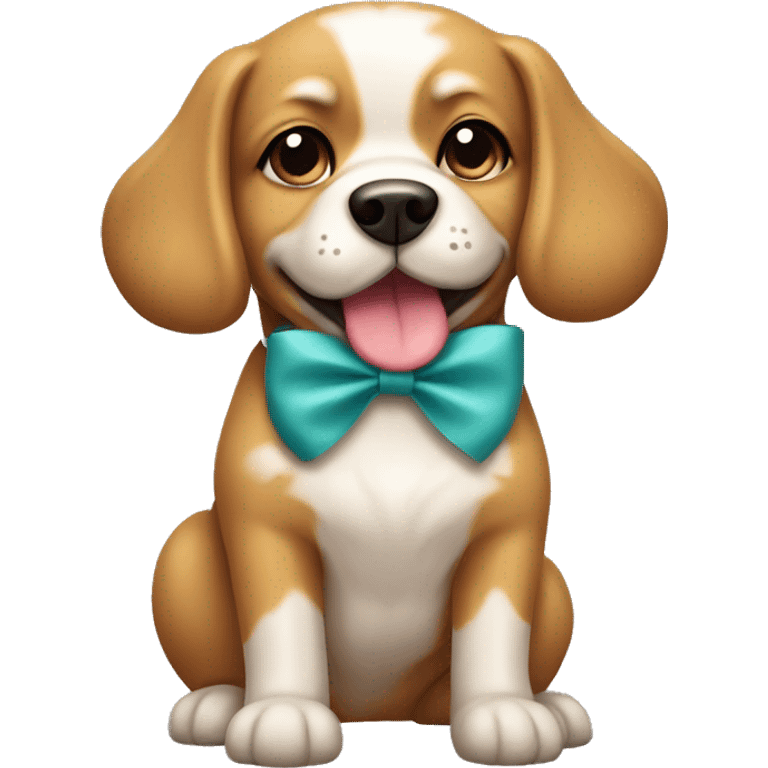 Dauchsand dog with bow emoji