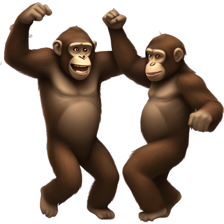 Two apes having a dance party emoji