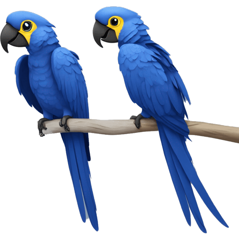 Hyacinth Macaw pair Full Body love emoji