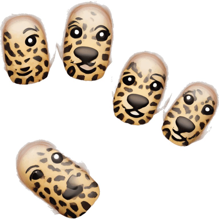 Leoprint nails  emoji