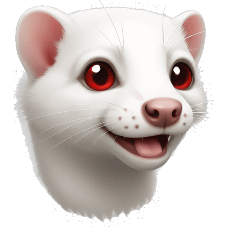 white ferret red eyes  emoji