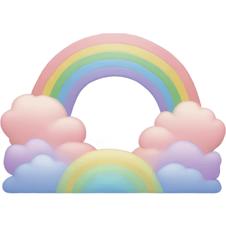 Pastel coloured rainbow emoji