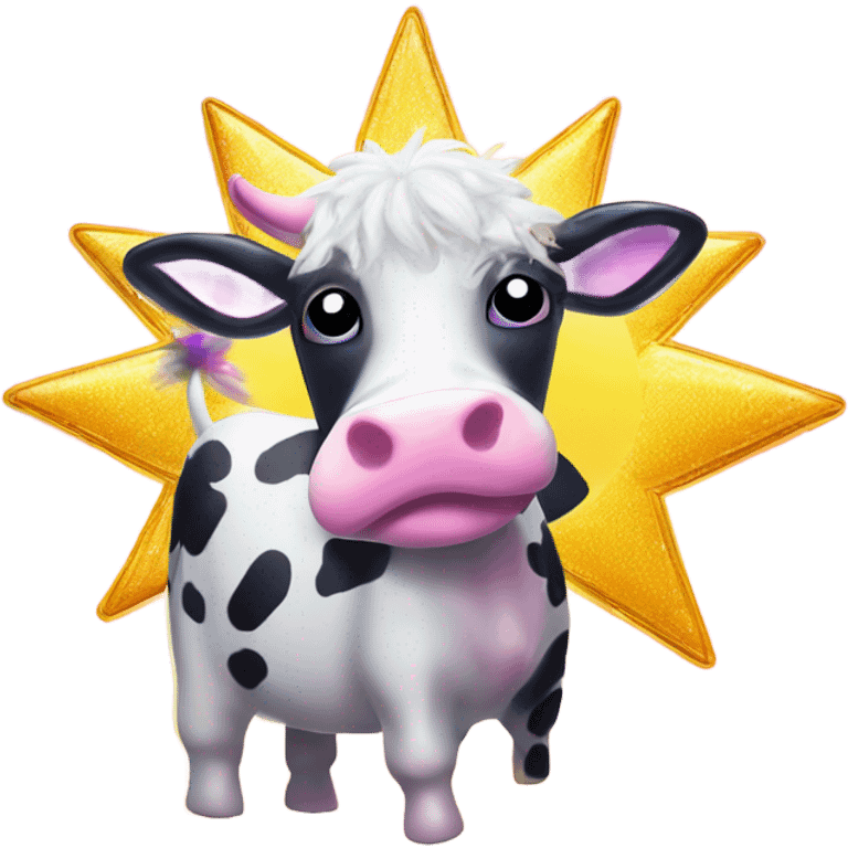 Lisa frank glitter sun star rainbow fluffy cow emoji