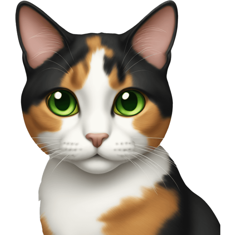 calico cat with green eyes emoji