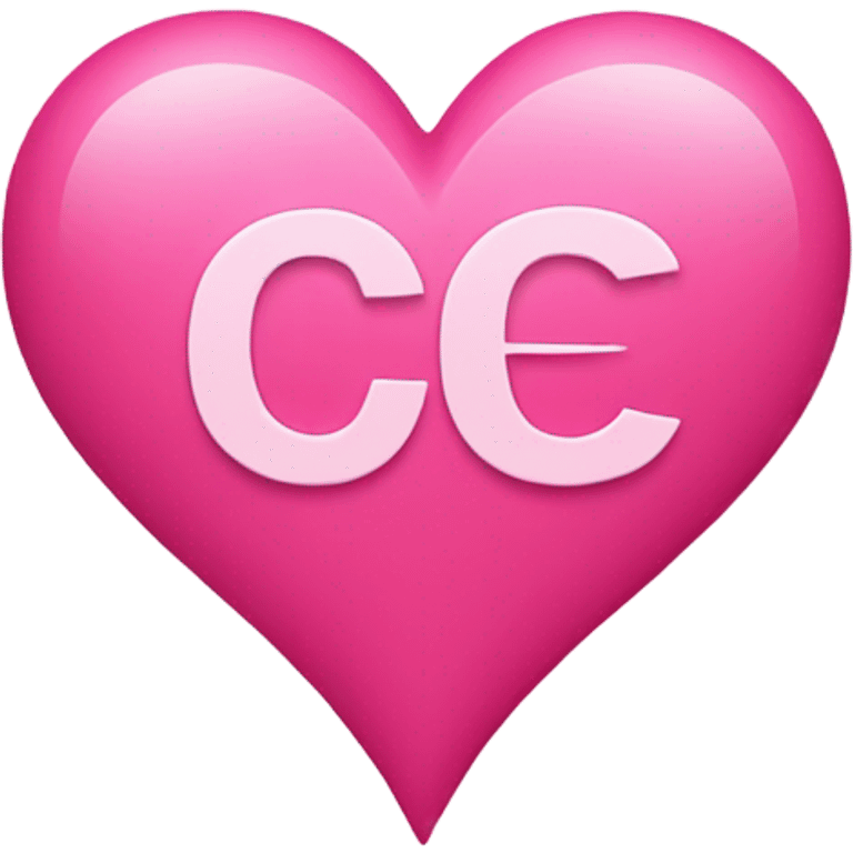 a pink heart with the letters A and C  emoji