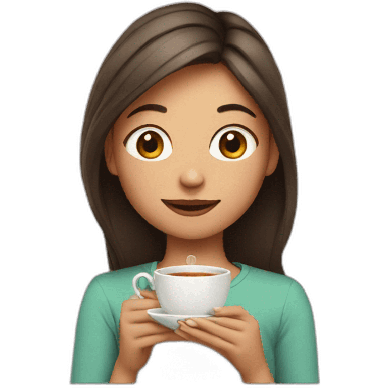 Girl with tea emoji