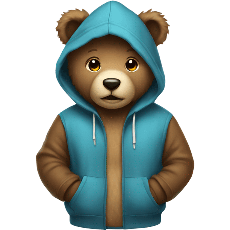 Teddy bear wearing a hoodie emoji