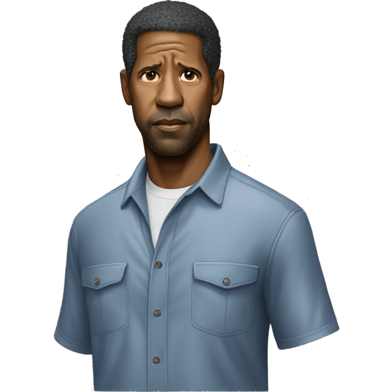 hyper realistic denzel washington wearing shirt emoji