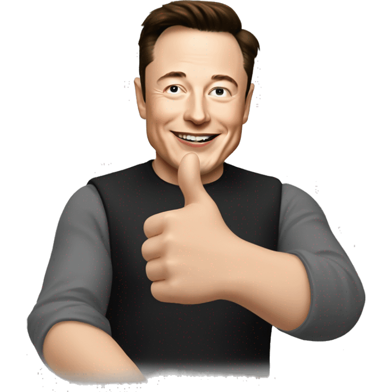 Elon Musk shows thumbs up emoji