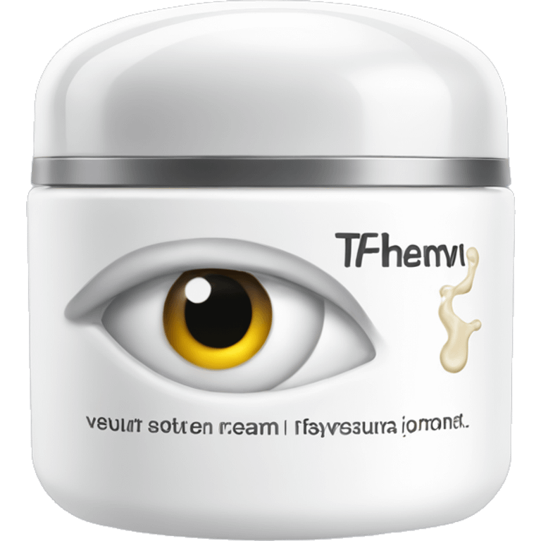 eye cream bottle with label emoji