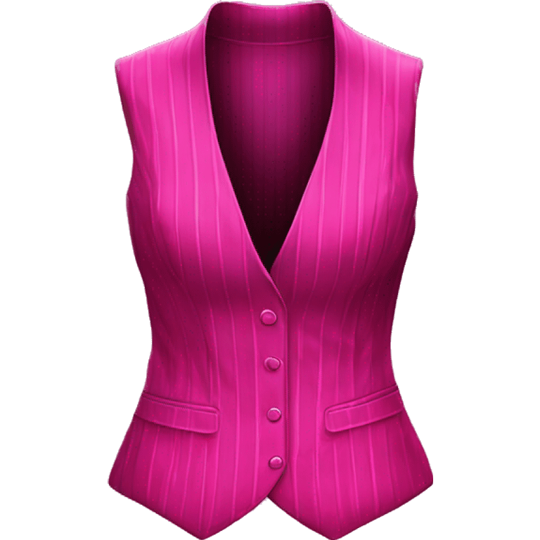 Realistic isolated hot pink and magenta pinstriped feminine fashion hater top vest. emoji