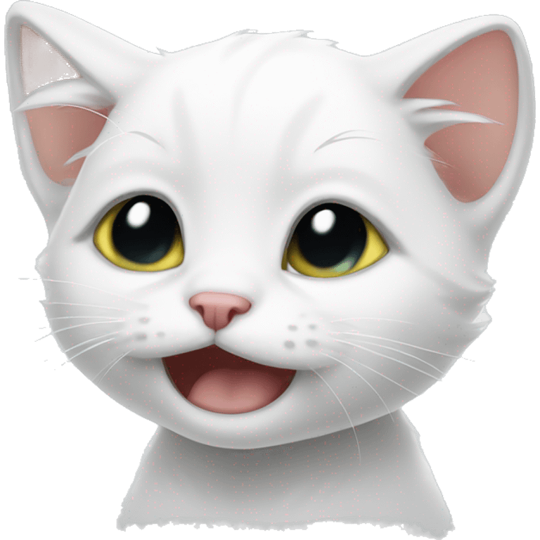 White Kitten crying emoji