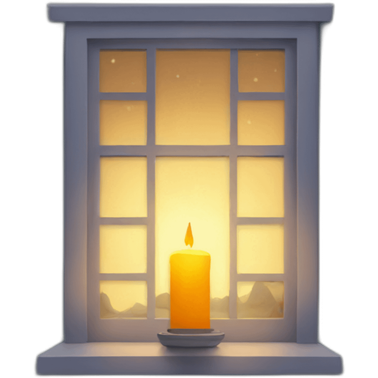 window at night with a candle emoji