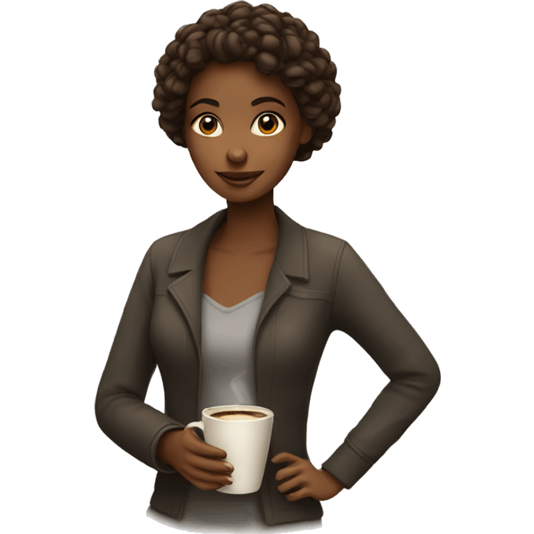 girl with cup of coffee emoji