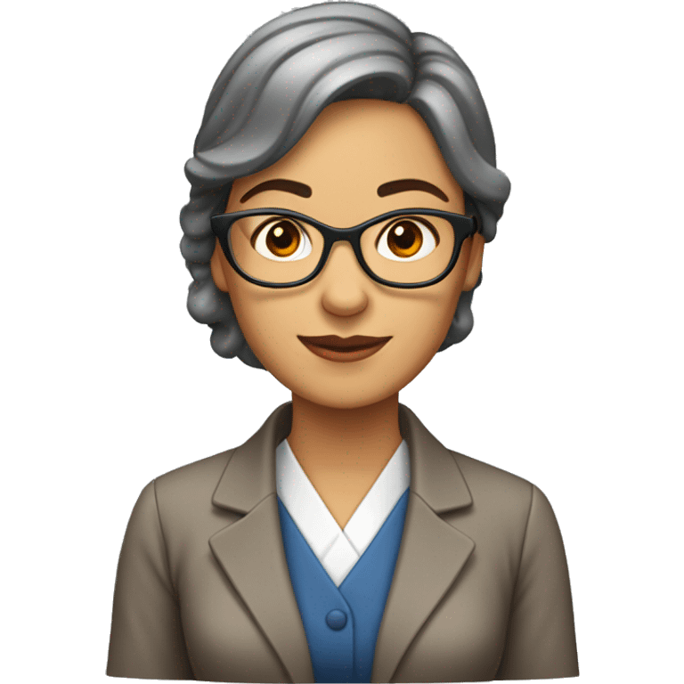 MUJER PROFESORA CASTAÑA SIN LENTES emoji