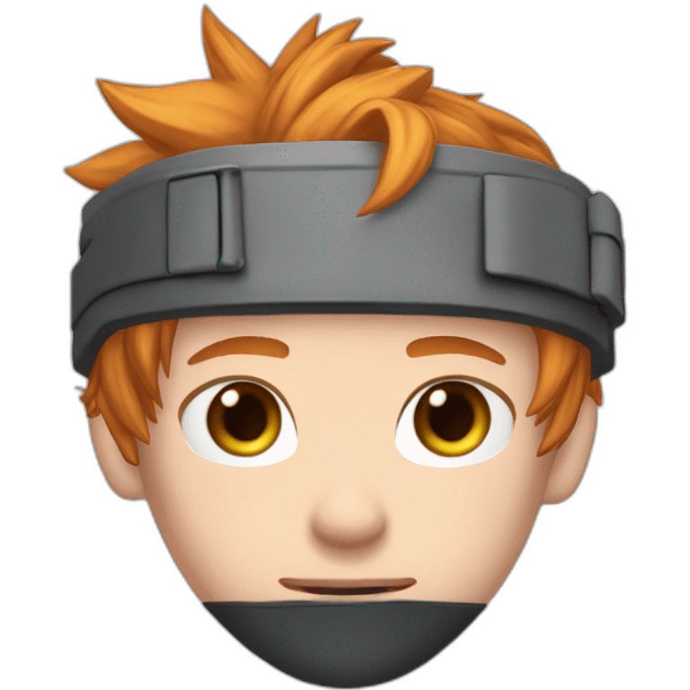 Cloud strife ginger hair. freckles on cheeks. Face mask black emoji