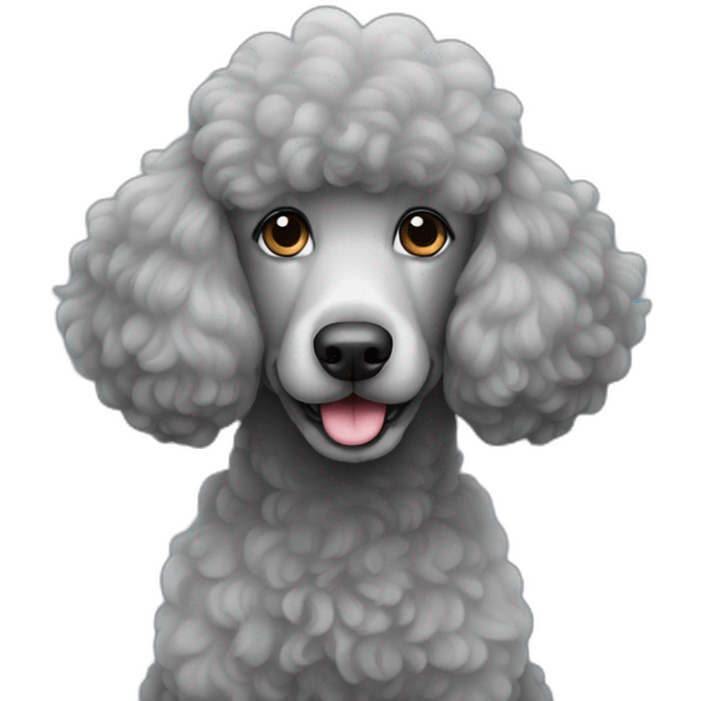 Cute grey big poodle emoji